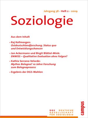cover image of Soziologie 2.2009